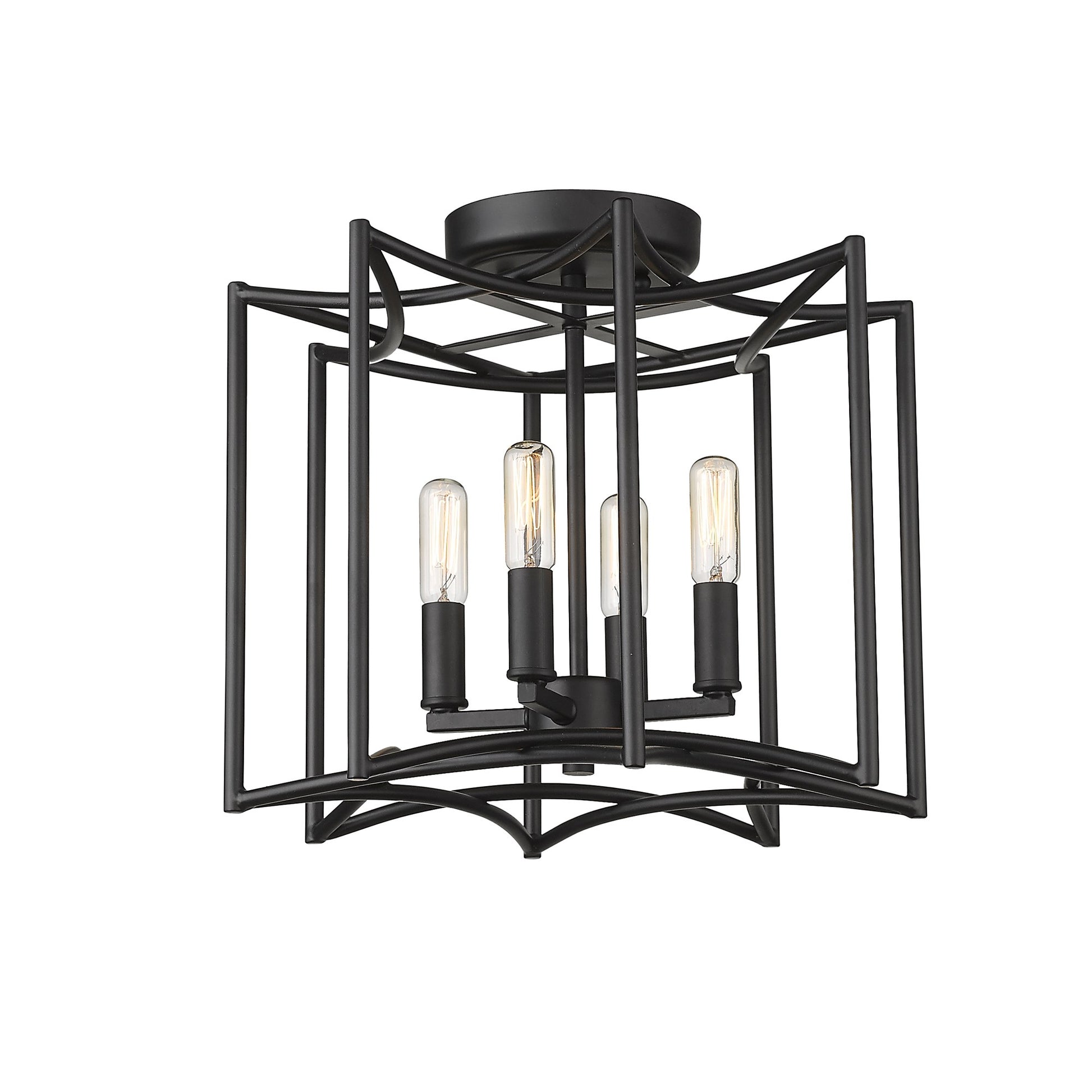 Rhian 4-Light Matte Black Pendant By Homeroots | Pendant Lamps | Modishstore - 7