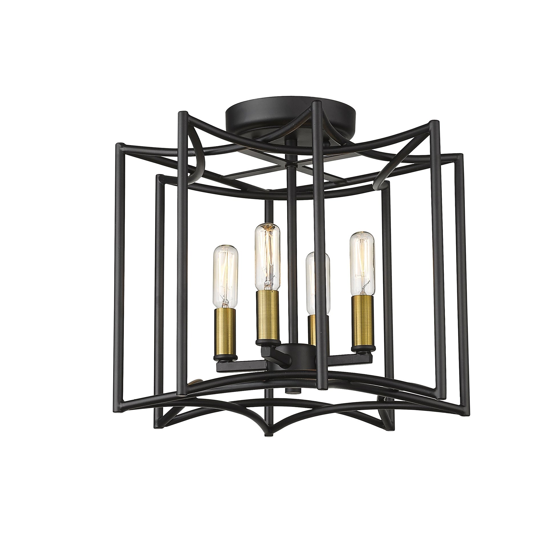 Rhian 4-Light Matte Black Pendant By Homeroots | Pendant Lamps | Modishstore - 9