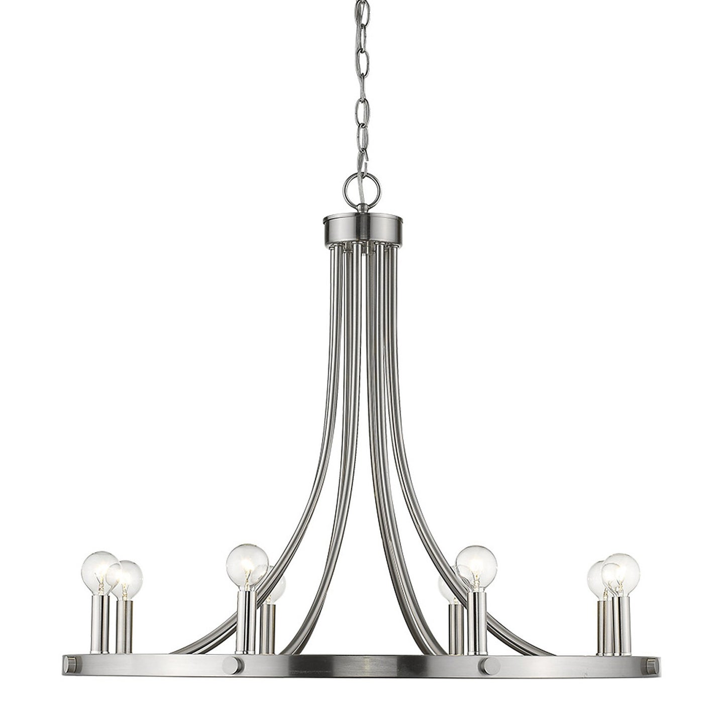 Sawyer 8-Light Satin Nickel Chandelier By Homeroots | Chandeliers | Modishstore - 3