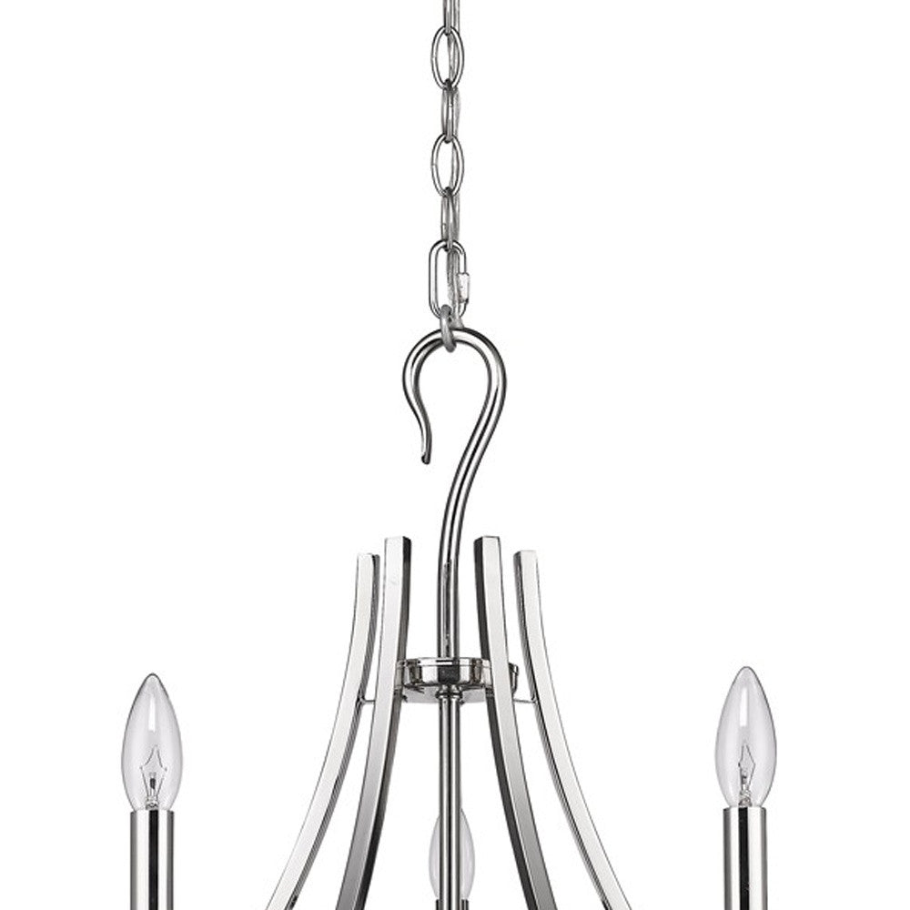 Michelle 5-Light Polished Nickel Chandelier By Homeroots | Chandeliers | Modishstore - 3