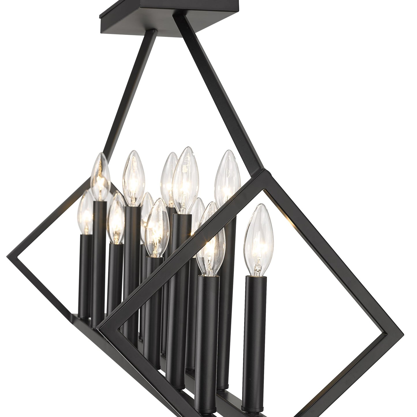 Luca 14-Light Matte Black Island Pendant By Homeroots | Pendant Lamps | Modishstore - 5