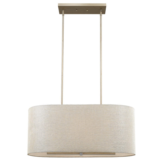 Daria 6-Light Washed Gold Island Pendant With Washed Gold And White Shade By Homeroots | Pendant Lamps | Modishstore