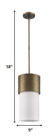 Midtown 1-Light Raw Brass Pendant With Frosted Glass Shade By Homeroots | Pendant Lamps | Modishstore - 5