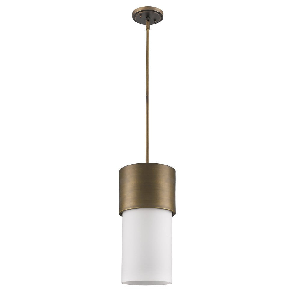 Midtown 1-Light Raw Brass Pendant With Frosted Glass Shade By Homeroots | Pendant Lamps | Modishstore - 2