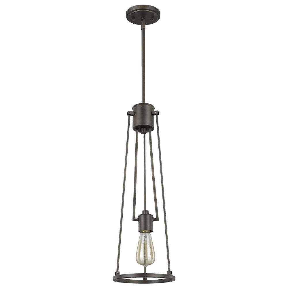 Jade 1-Light Oil-Rubbed Bronze Pendant With Vertical Structural Frames By Homeroots | Pendant Lamps | Modishstore