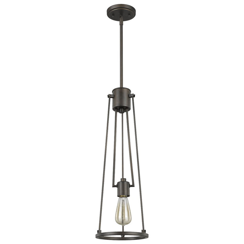 Jade 1-Light Oil-Rubbed Bronze Pendant With Vertical Structural Frames By Homeroots | Pendant Lamps | Modishstore