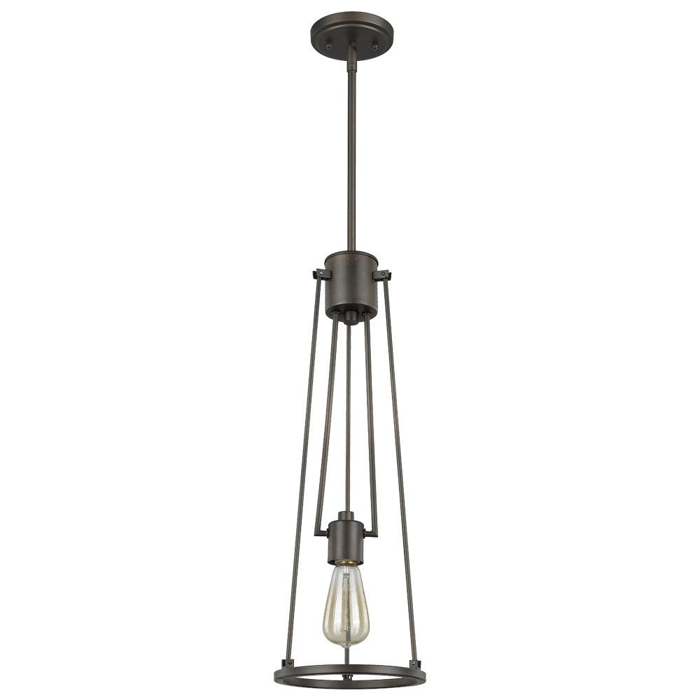 Jade 1-Light Oil-Rubbed Bronze Pendant With Vertical Structural Frames By Homeroots | Pendant Lamps | Modishstore - 2