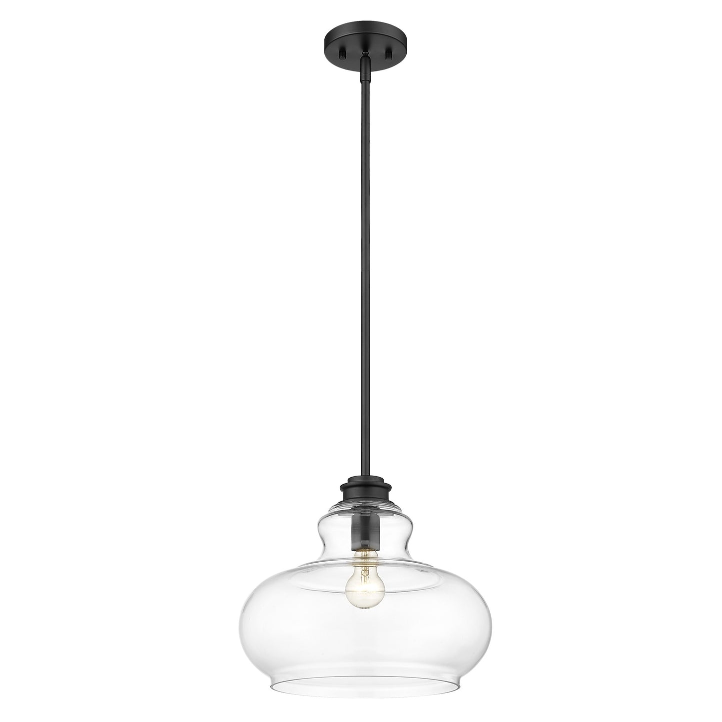 Torrel 1-Light Matte Black Pendant By Homeroots | Pendant Lamps | Modishstore - 2