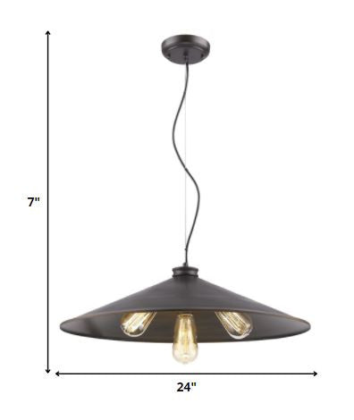 Alcove 4-Light Oil-Rubbed Bronze Pendant With Raw Brass Interior Shade By Homeroots | Pendant Lamps | Modishstore - 5