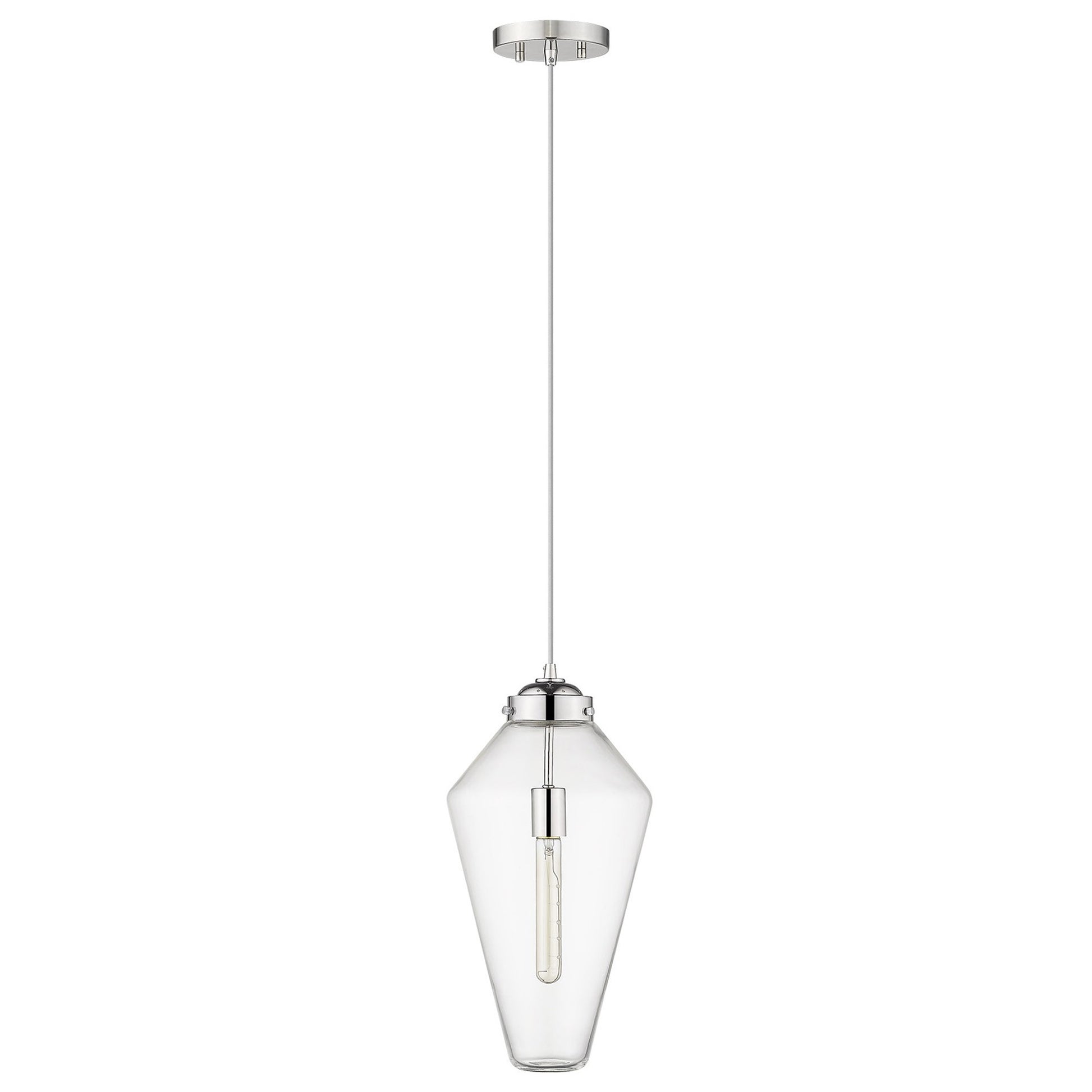 Ballina 1-Light Polished Nickel Mini-Pendant By Homeroots - 398247 | Pendant Lamps | Modishstore