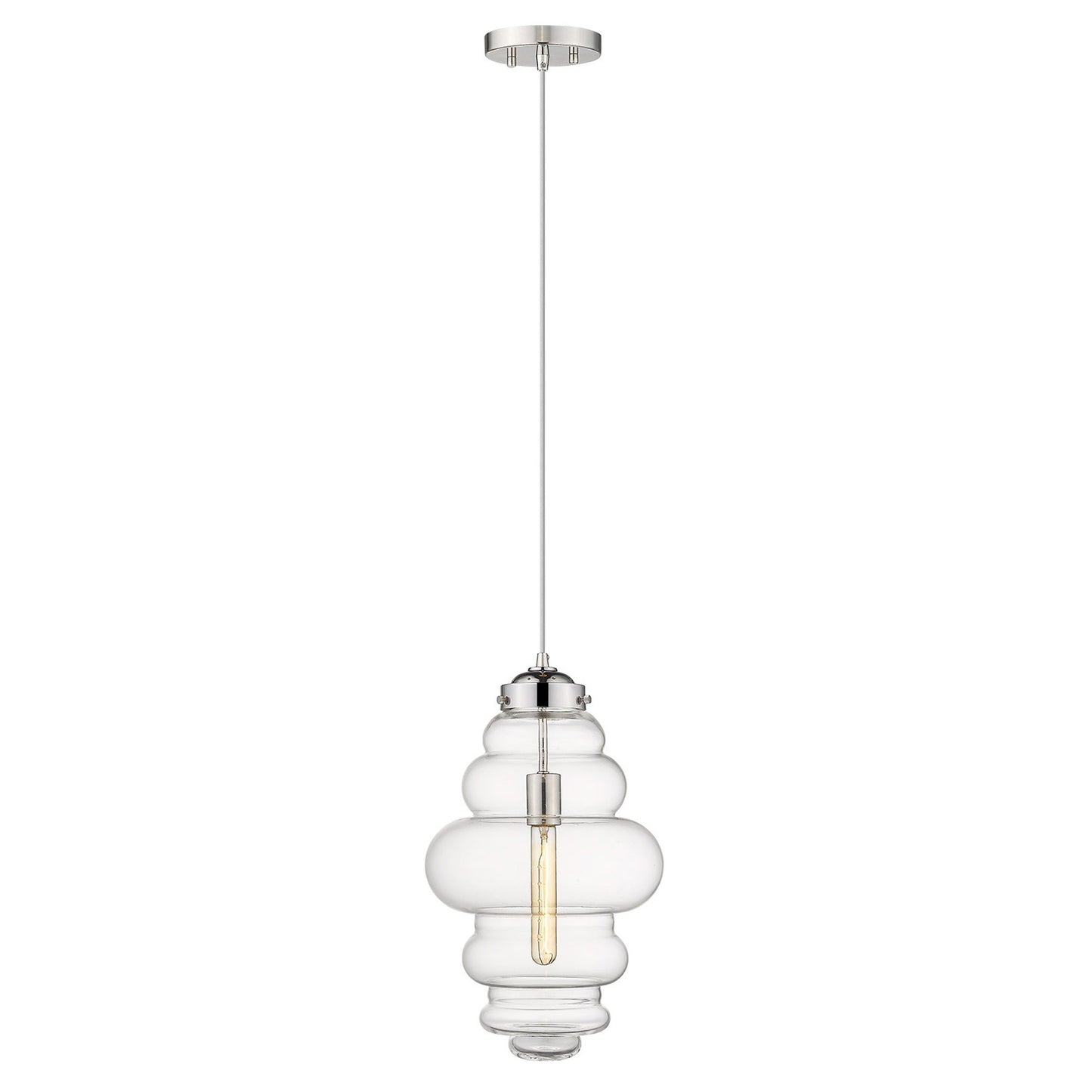 Ballina 1-Light Polished Nickel Mini-Pendant By Homeroots - 398248 | Pendant Lamps | Modishstore - 2