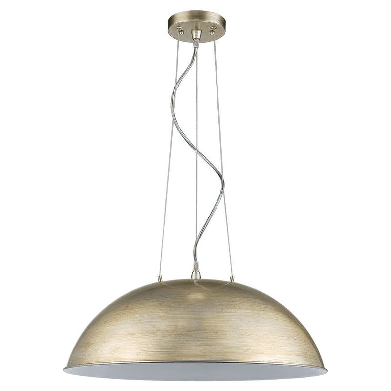 Layla 1-Light Washed Gold Bowl Pendant With Gloss White Interior Shade By Homeroots | Pendant Lamps | Modishstore