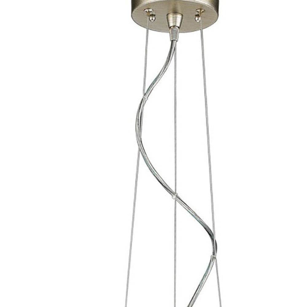 Layla 1-Light Washed Gold Bowl Pendant With Gloss White Interior Shade By Homeroots | Pendant Lamps | Modishstore - 4