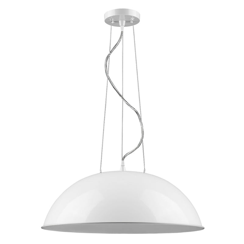 Layla 1-Light White Bowl Pendant By Homeroots | Pendant Lamps | Modishstore