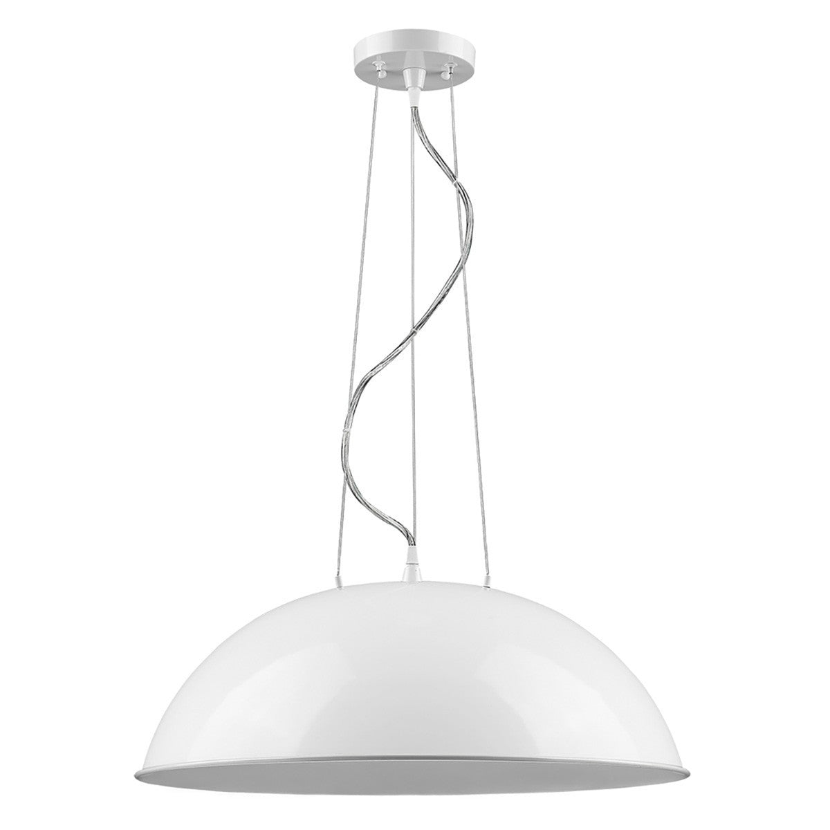 Layla 1-Light White Bowl Pendant By Homeroots | Pendant Lamps | Modishstore - 2