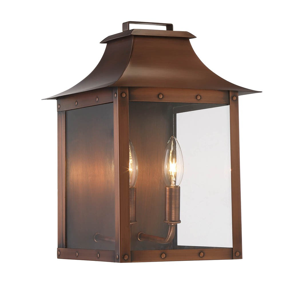 Manchester 2-Light Copper Patina Pocket Wall Light By Homeroots | Wall Lamps | Modishstore - 2