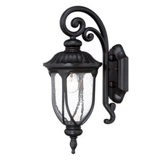 Matte Black Cast Aluminum Glass Lantern Wall Sconce By Homeroots