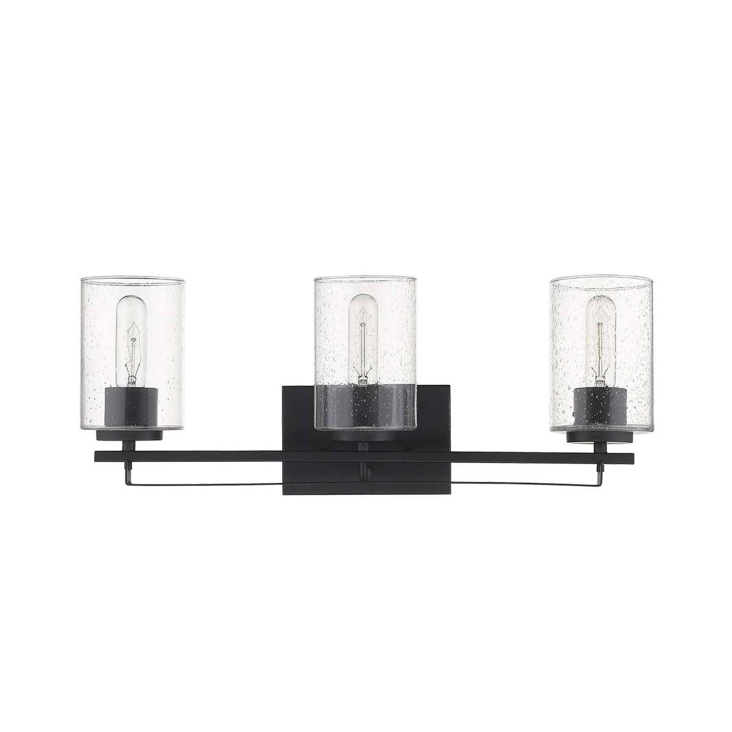 Black Metal and Textured Glass Three Light Wall Sconce By Homeroots | Sconces | Modishstore - 3