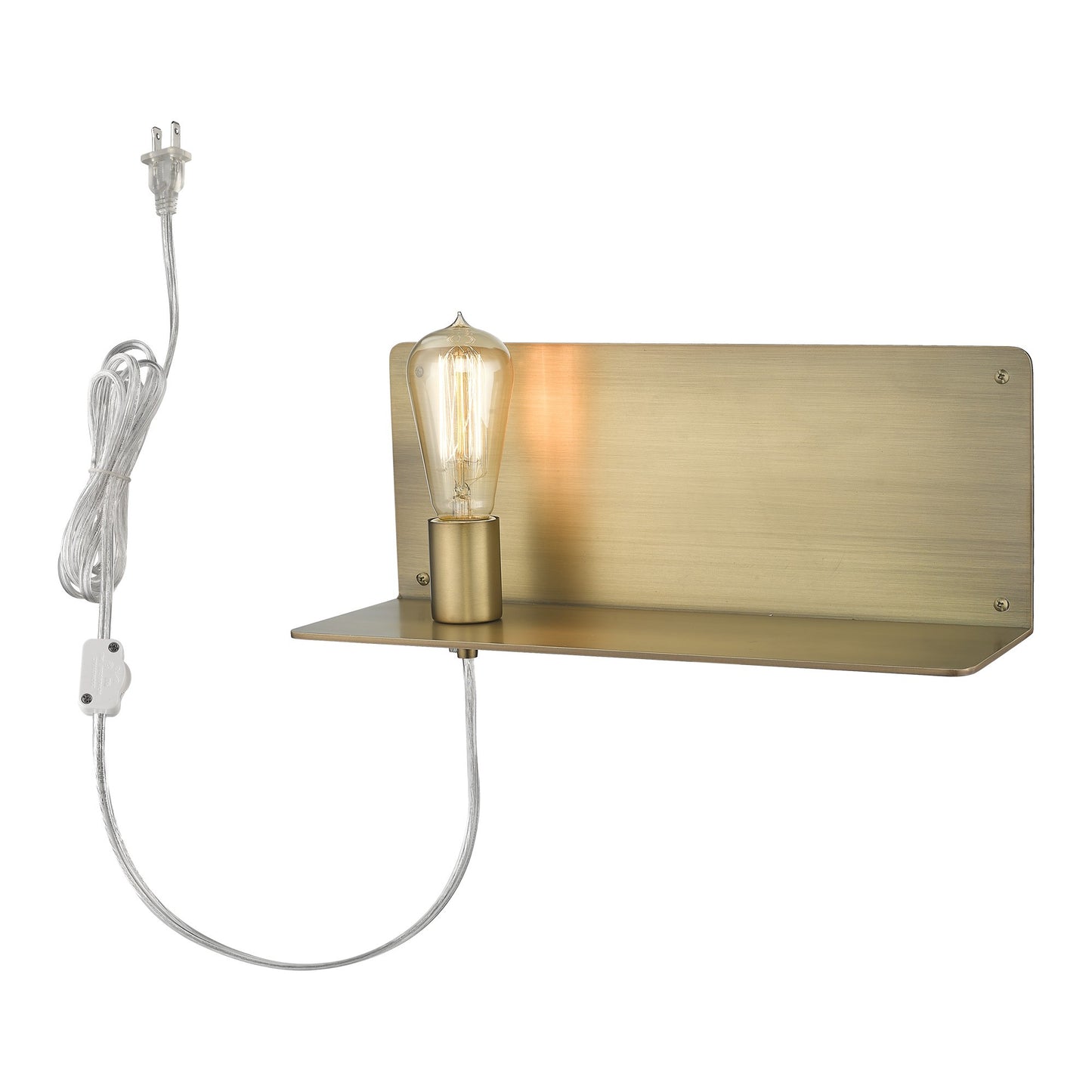 XL Dull Gold Shelf Wall Light By Homeroots | Wall Lamps | Modishstore - 4