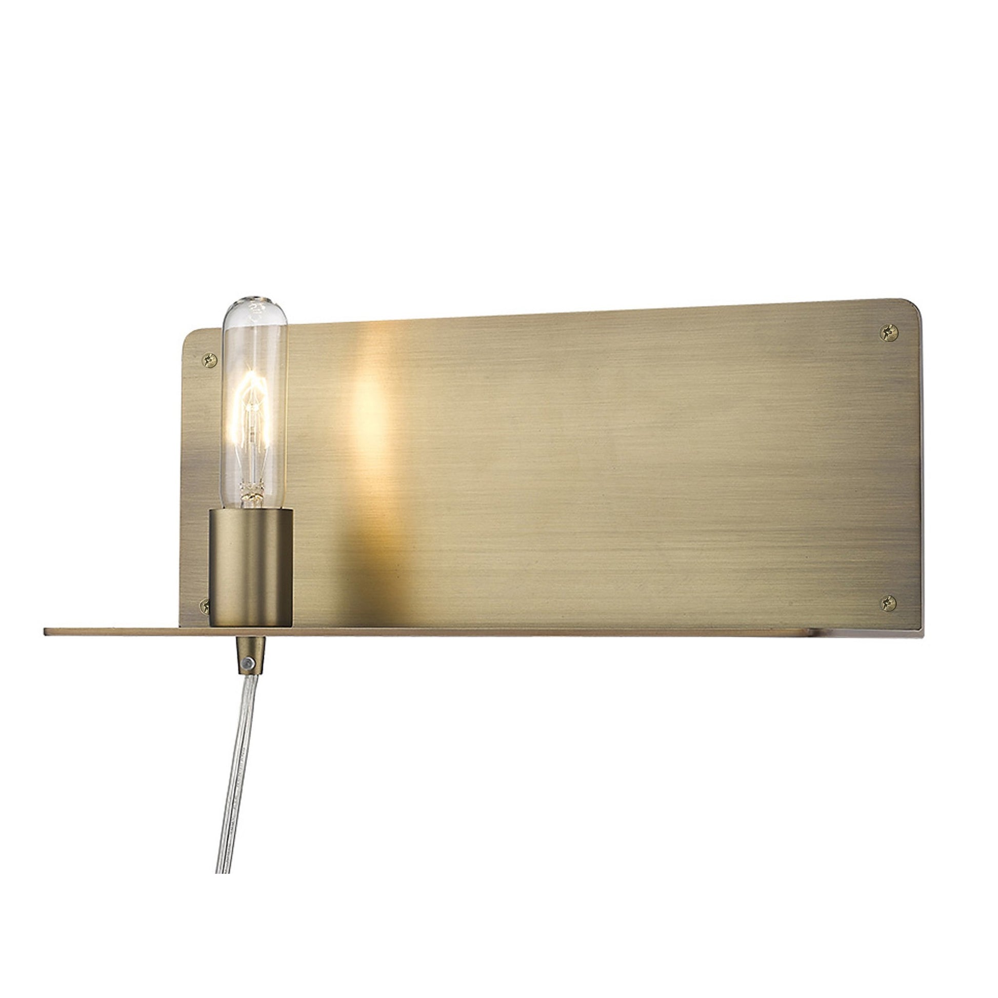 XL Dull Gold Shelf Wall Light By Homeroots | Wall Lamps | Modishstore - 5