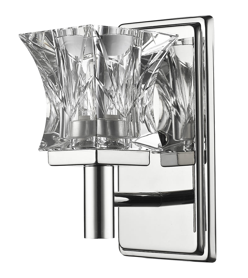 Arabella 1-Light Polished Nickel Sconce With Pressed Crystal Shade By Homeroots | Sconces | Modishstore