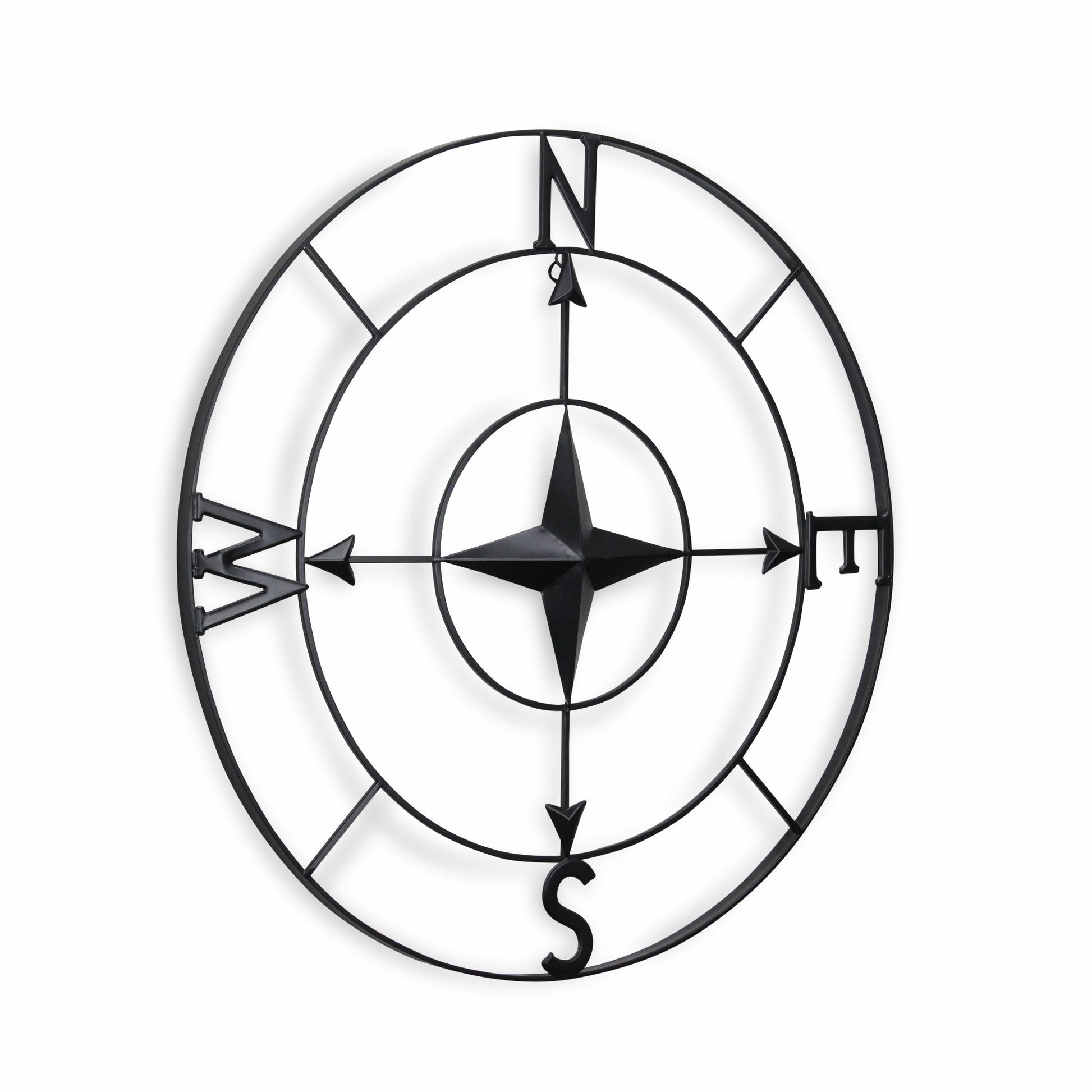 Black Metal Compass Shaped Wall Decor By Homeroots | Wall Decor | Modishstore - 2