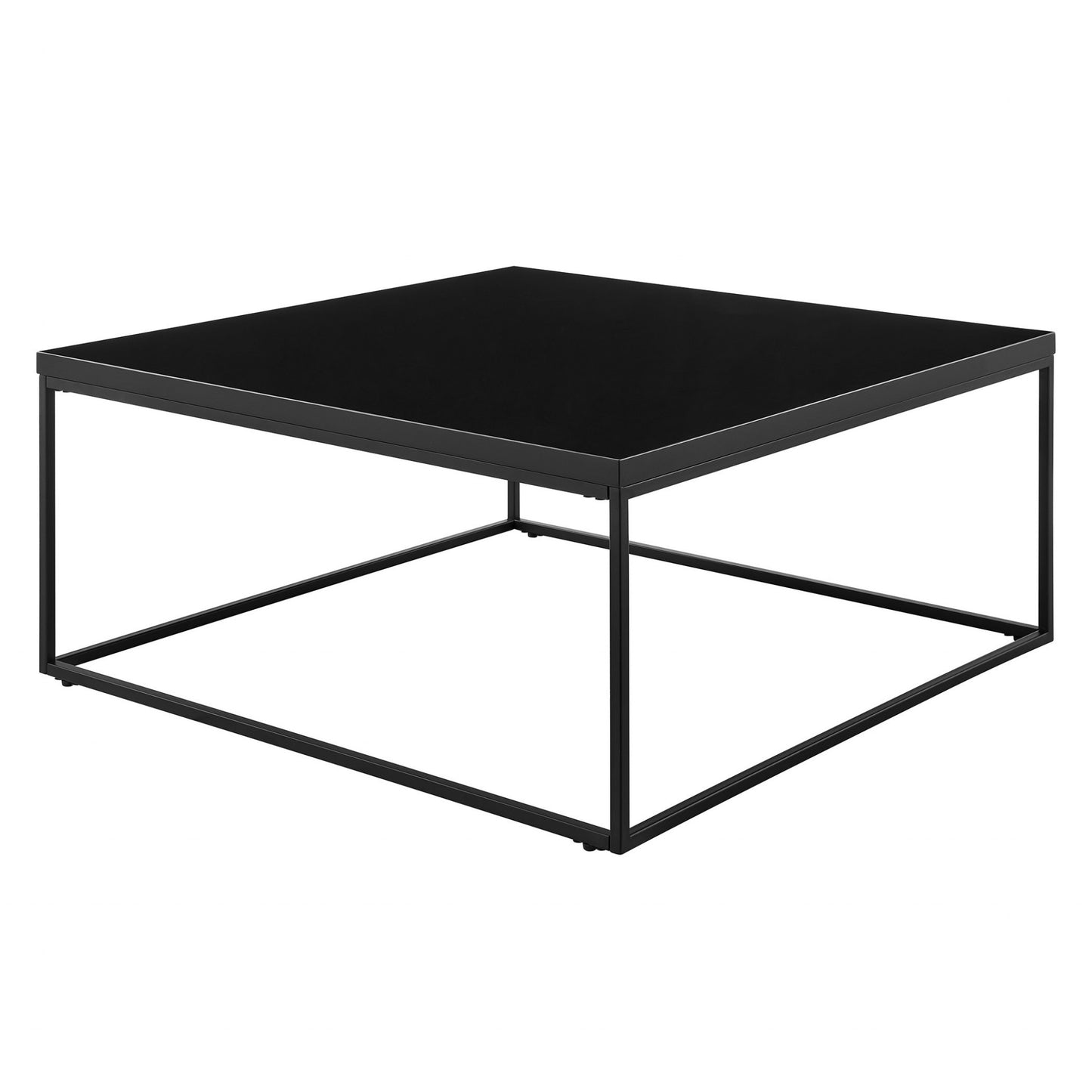 Black on Black High Gloss Square Coffee Table By Homeroots