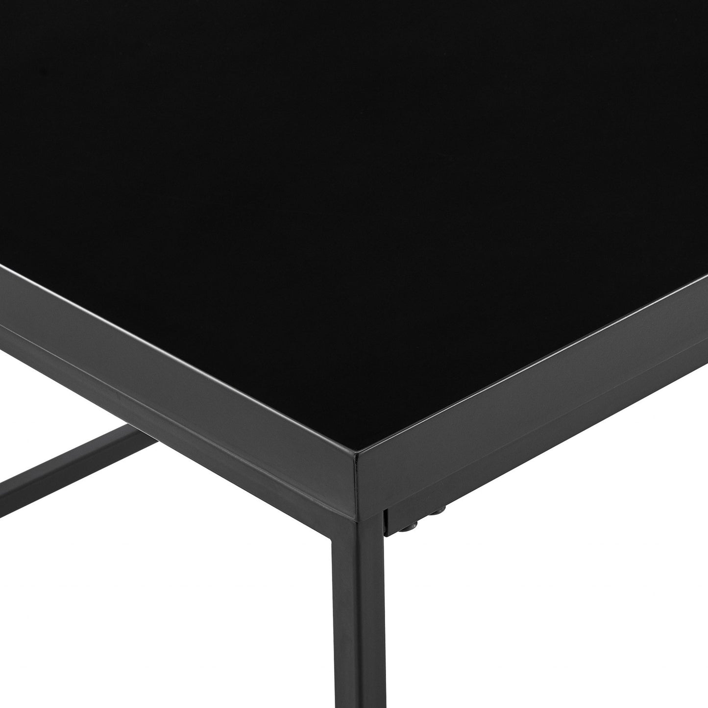 Black on Black High Gloss Square Coffee Table By Homeroots