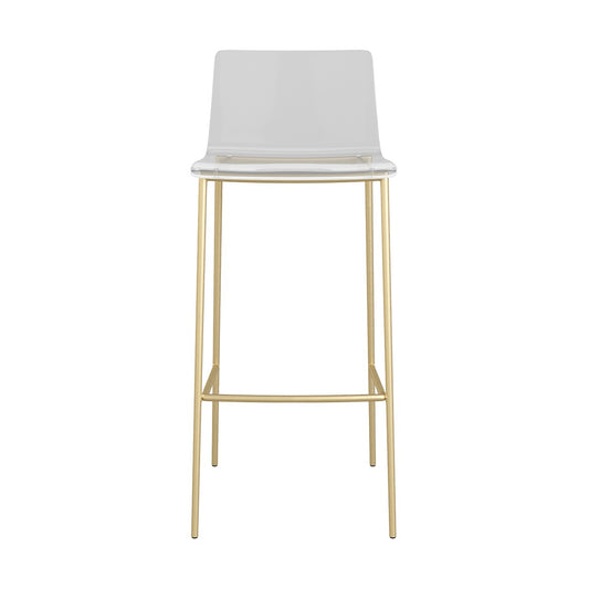 Set of Two Contemporary Acrylic and Gold Bar Stools By Homeroots