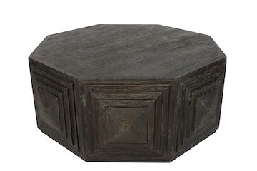 Deep Brown Octagonal Coffee Table By Homeroots