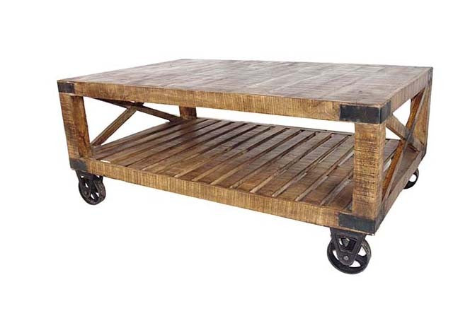 Traditional Cart Style Wooden Coffee Table By Homeroots | Coffee Tables | Modishstore