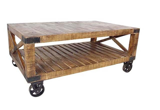 Traditional Cart Style Wooden Coffee Table By Homeroots | Coffee Tables | Modishstore - 2