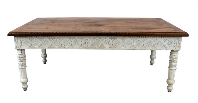 Brown and White Decorative Coffee Table By Homeroots | Coffee Tables | Modishstore