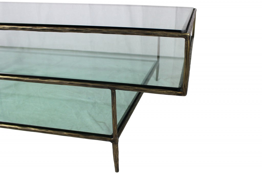 Clear Glass Triple Layered Coffee Table By Homeroots | Coffee Tables | Modishstore - 2