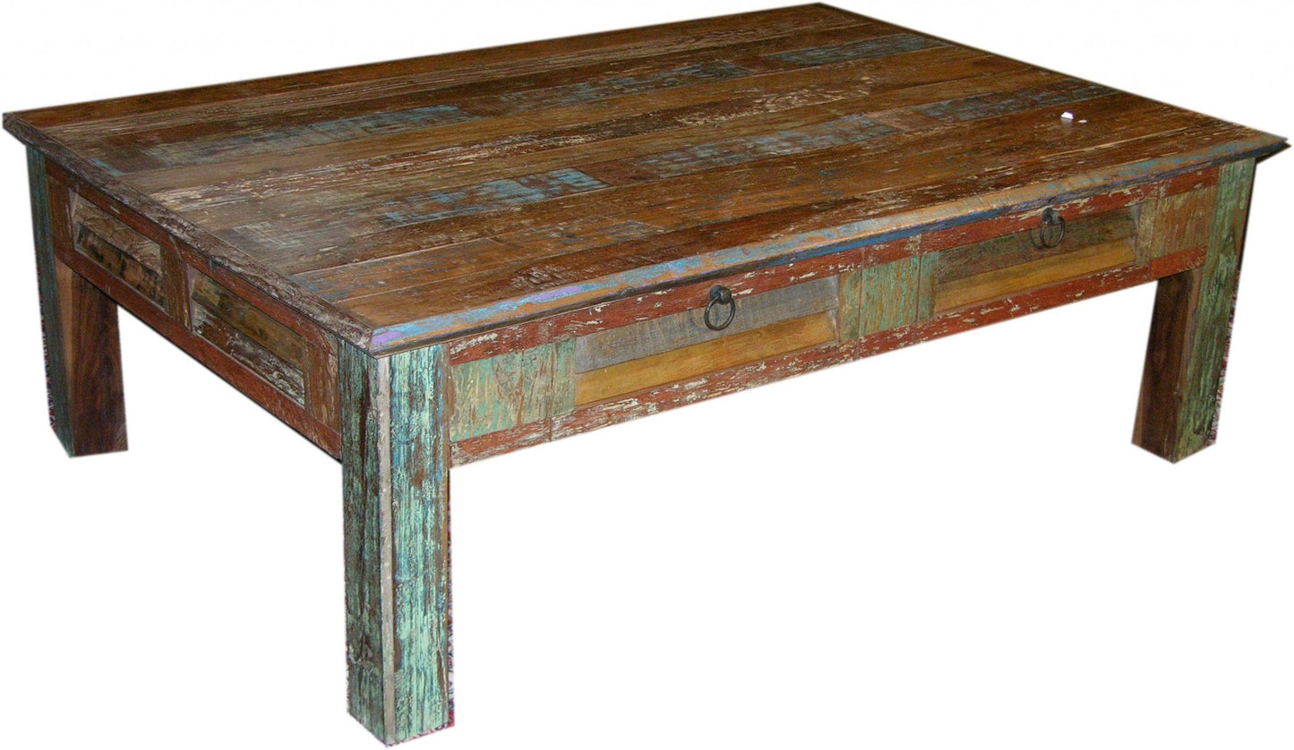 Square Distressed Wooden Coffee Table By Homeroots | Coffee Tables | Modishstore