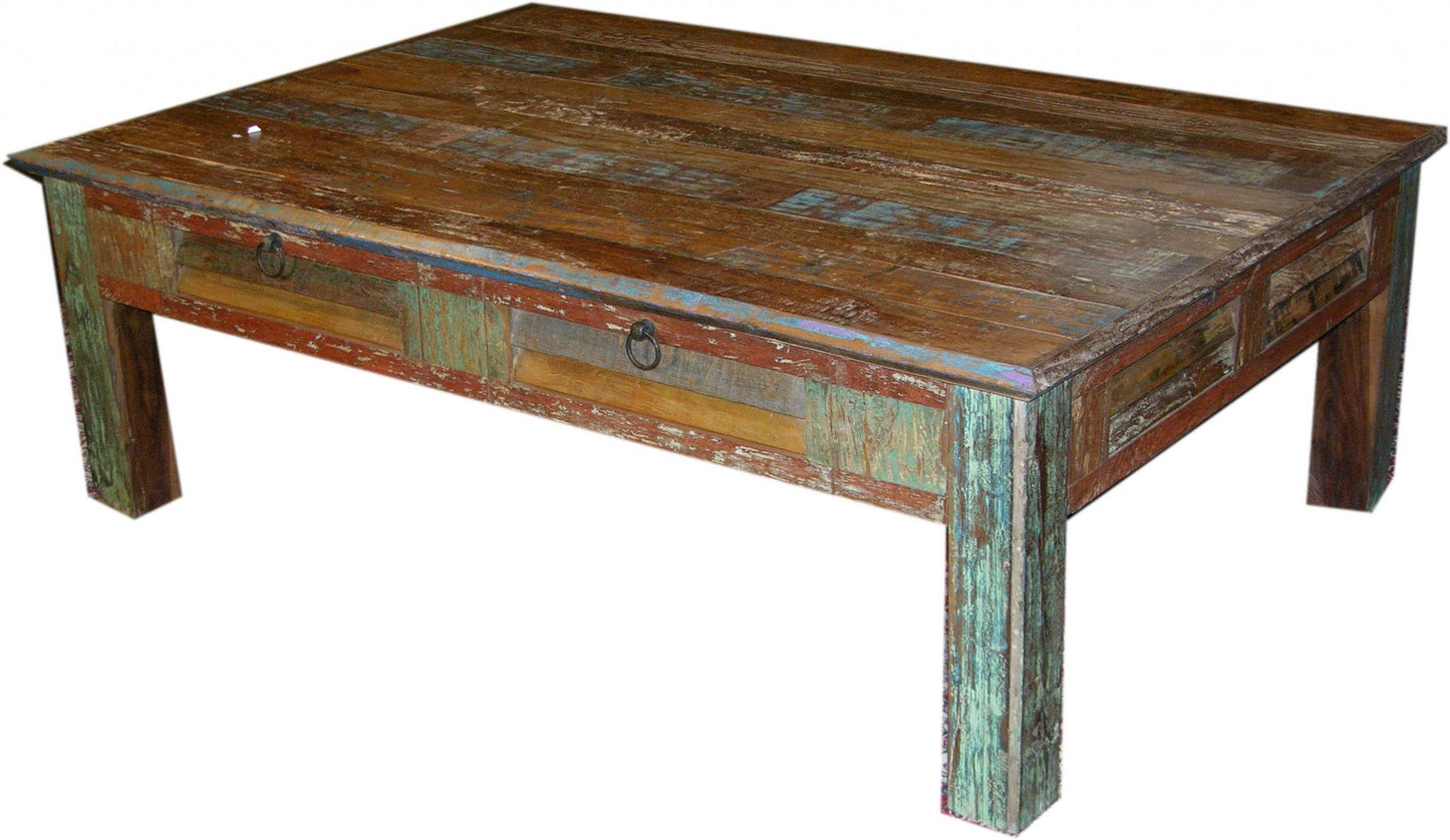 Square Distressed Wooden Coffee Table By Homeroots | Coffee Tables | Modishstore - 2