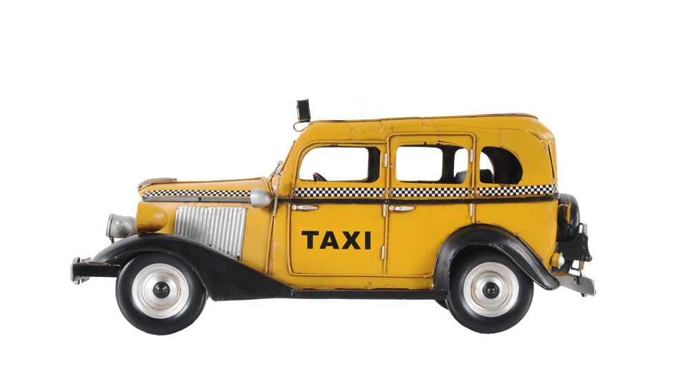 c1933 Vintage Checker Taxi Cab Model Sculpture By Homeroots | Sculptures | Modishstore - 2