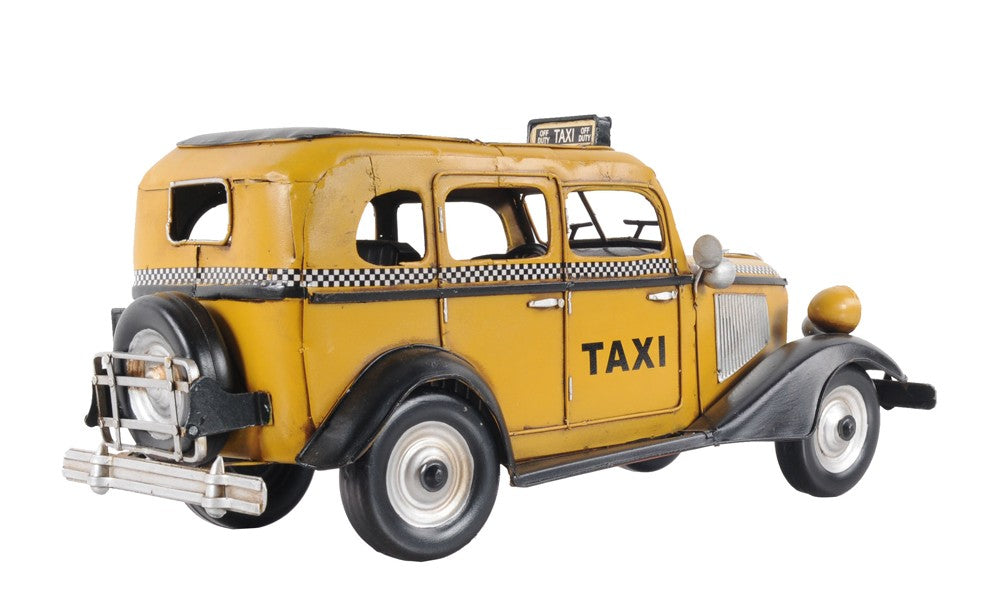 c1933 Vintage Checker Taxi Cab Model Sculpture By Homeroots | Sculptures | Modishstore - 4