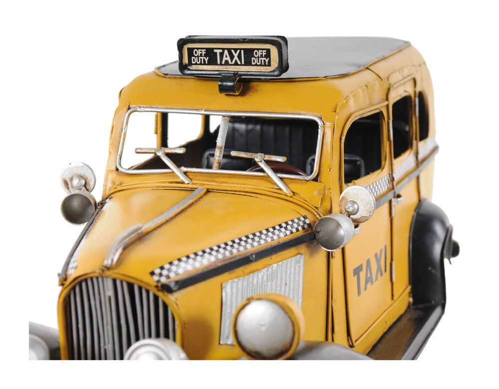 c1933 Vintage Checker Taxi Cab Model Sculpture By Homeroots | Sculptures | Modishstore - 6