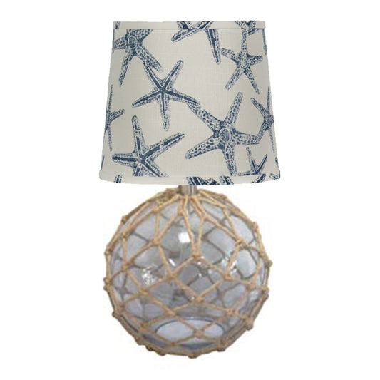 Cape Netted Glass Navy Starfish Accent Lamp By Homeroots | Table Lamps | Modishstore