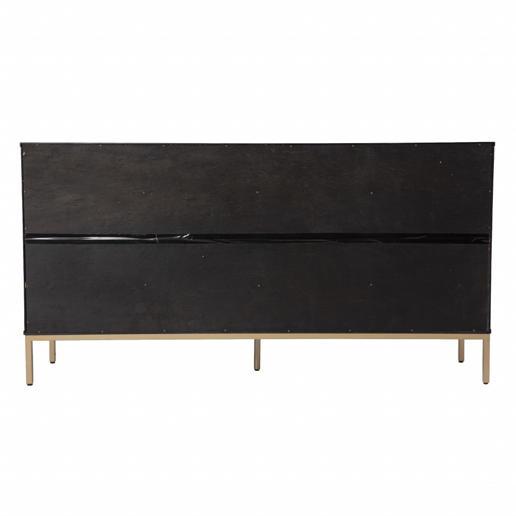 Black And Gold Harlequin Sideboard Storage Cabinet By Homeroots | Cabinets | Modishstore - 7