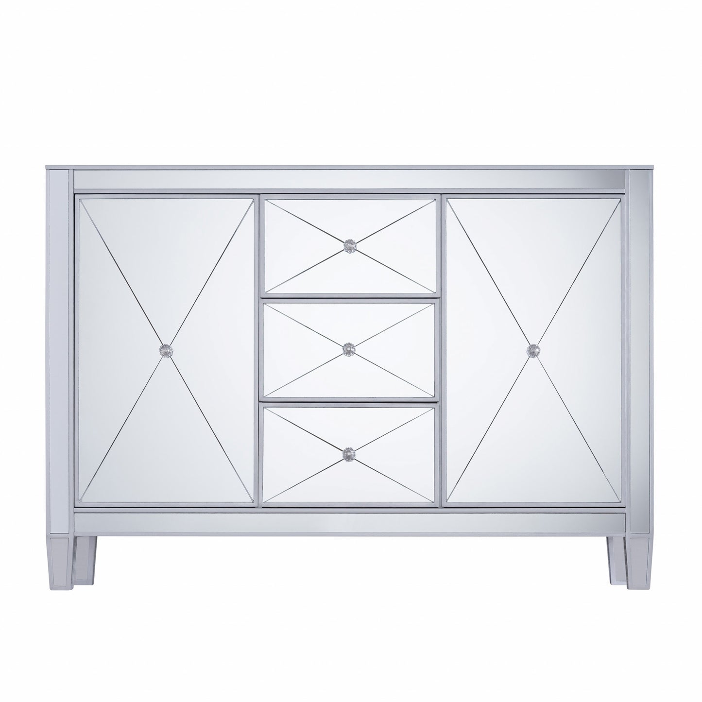 Glamorous Mirrored Bling Multi Storage Accent Cabinet By Homeroots | Cabinets | Modishstore - 4