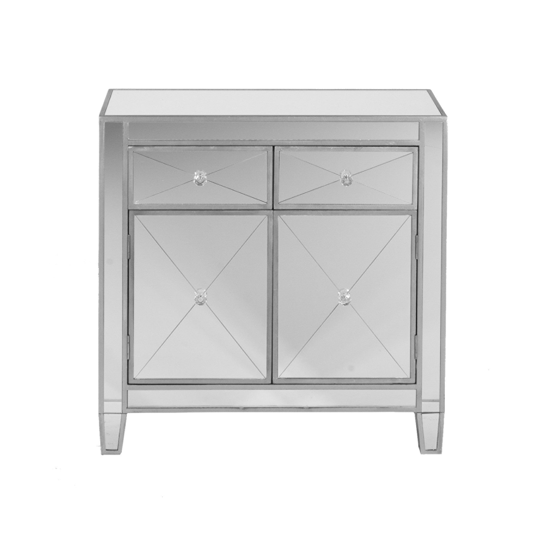 Glamorous Mirrored Bling Two Door Storage Accent Cabinet By Homeroots | Cabinets | Modishstore - 5