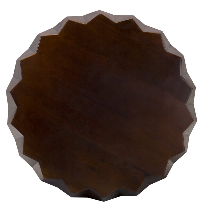 Mango Round Modern Scallop Solid Wood Coffee Table By Homeroots | Coffee Tables | Modishstore - 2