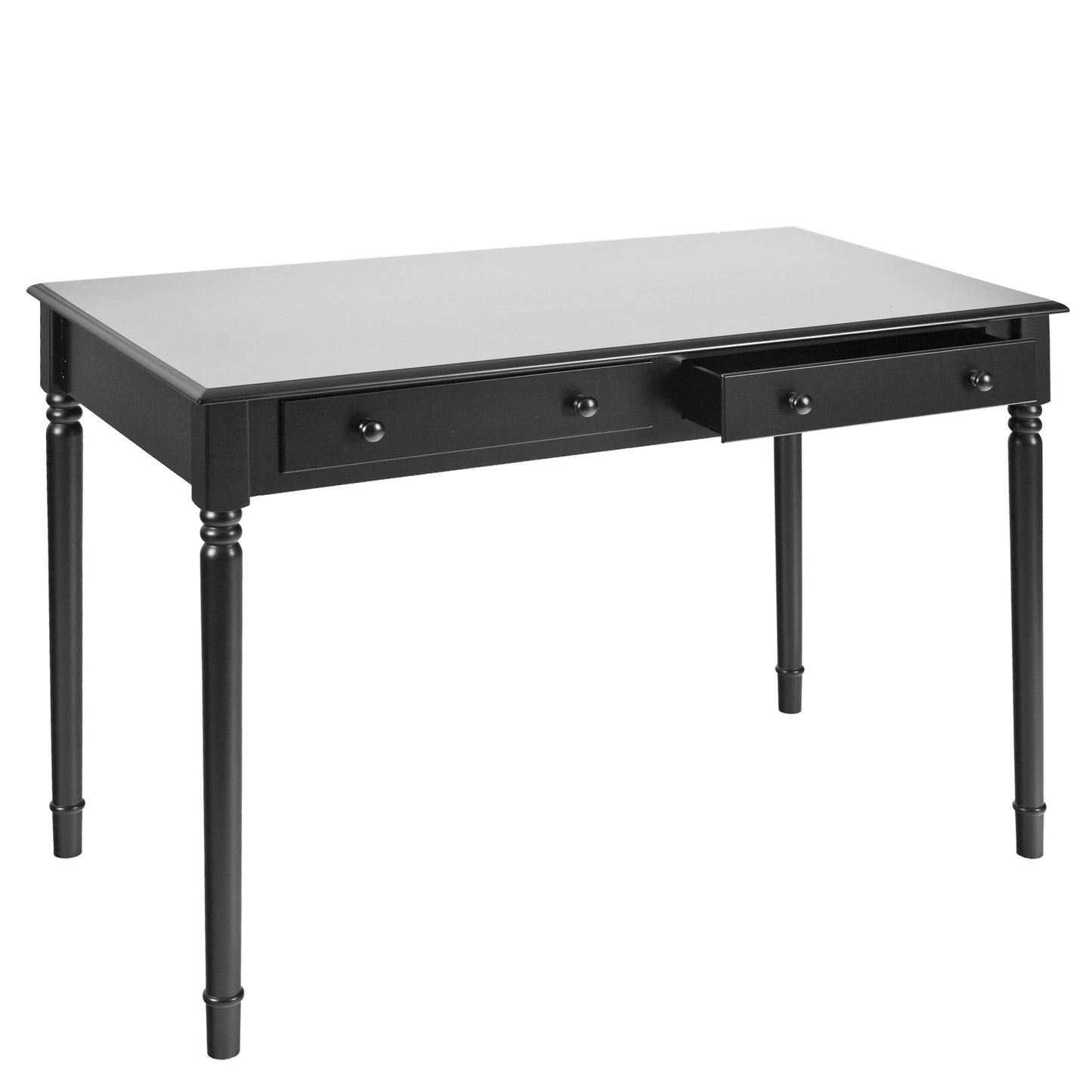 Satin Black Desk with Drawers By Homeroots | Desks | Modishstore - 4