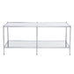 42" Chrome Glass And Metal Rectangular Mirrored Coffee Table By Homeroots