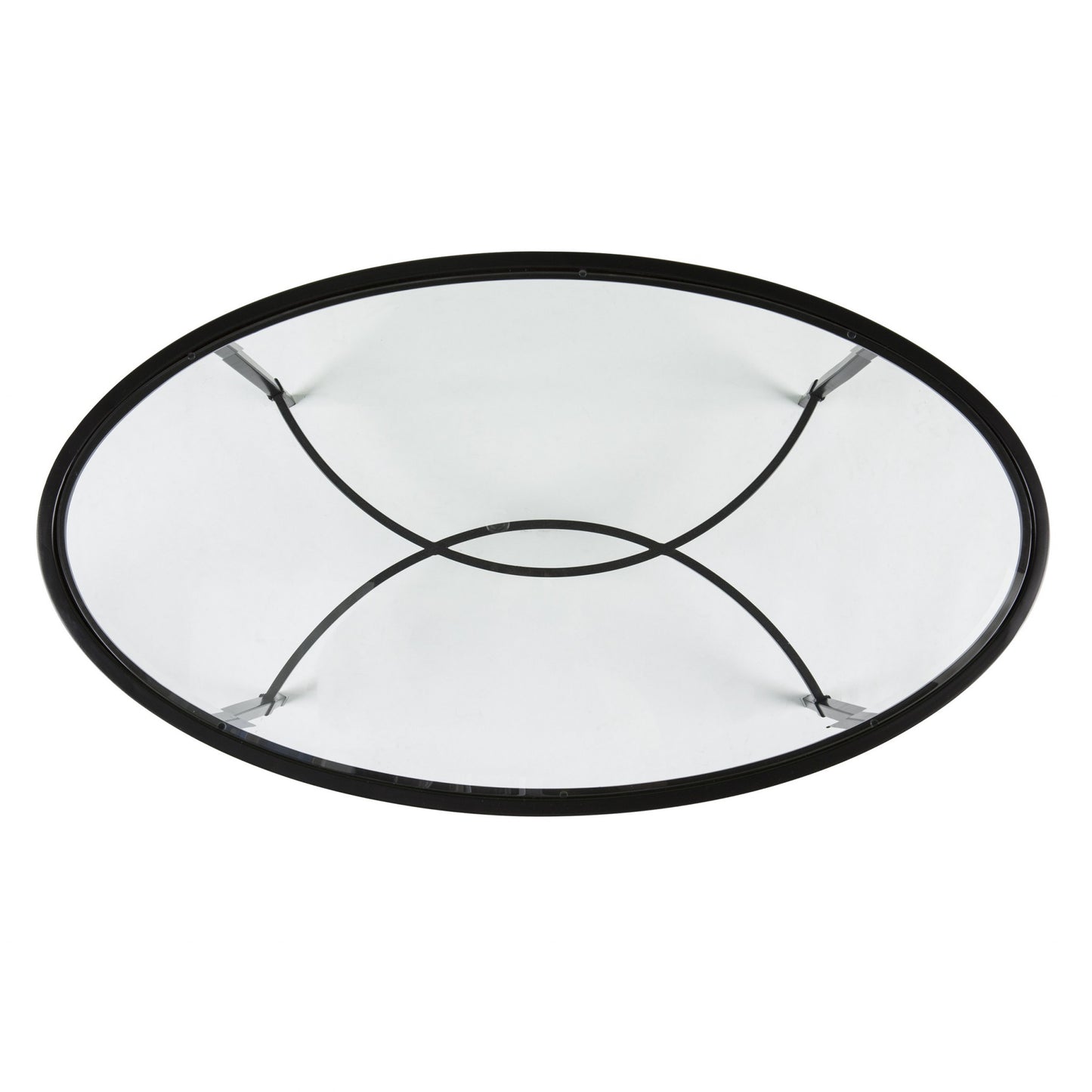 45" Black Glass And Metal Oval Coffee Table By Homeroots | Coffee Tables | Modishstore - 7