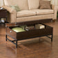 42" Brown Manufactured Wood And Metal Rectangular Coffee Table By Homeroots