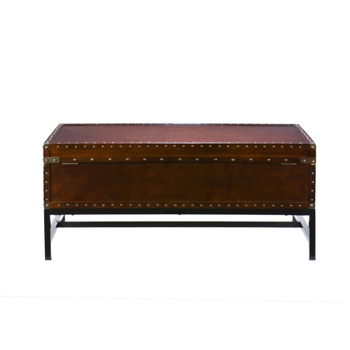 42" Brown Manufactured Wood And Metal Rectangular Coffee Table By Homeroots