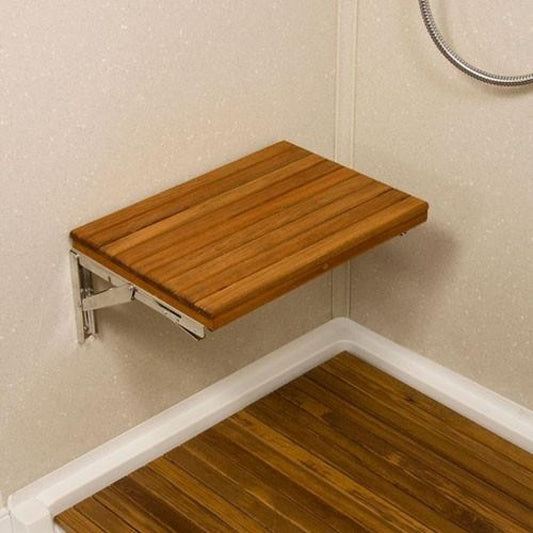 17" Premium Wall Mount Teak Shower Bench By Homeroots | Benches | Modishstore